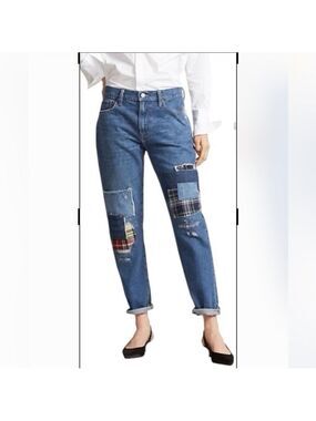 NWT Polo Ralph Lauren Patchwork The Slim Boyfriend Jeans Rope Dyed Size 28 NEW
